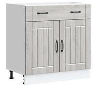 vidaXL Armoire de Cuisine Lucca Sonoma Gris Bois ingénierie, Meuble d'évier, Meuble de Cuisine avec tiroir, Meuble de Cuisine à tiroir