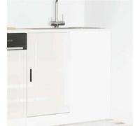 vidaXL Armoire de cuisine Porto blanc brillant bois ingénierie, armoire d'évier, meuble bas d'évier de cuisine, armoire de 854300 Blanc