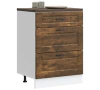 vidaXL Armoire de Cuisine Porto chêne fumé Bois d'ingénierie, Meuble d'évier, Meuble de Cuisine avec tiroir, Meuble de Cuisine à tiroir