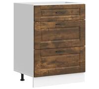 vidaXL Armoire de Cuisine Porto chêne fumé Bois d'ingénierie, Meuble d'évier, Meuble de Cuisine avec tiroir, Meuble de Cuisine à tiroir