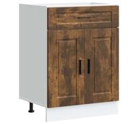 vidaXL Armoire de Cuisine Porto chêne fumé Bois d'ingénierie, Meuble d'évier, Meuble de Cuisine avec tiroir, Meuble de Cuisine à tiroir
