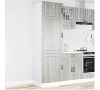 vidaXL Armoire de Cuisine Porto Sonoma Gris Bois d'ingénierie, Armoire de Cuisine Haute, Armoire de Cuisine indépendante, Placard de Cuisine indépendant