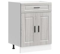 vidaXL Armoire de Cuisine Porto Sonoma Gris Bois d'ingénierie, Meuble d'évier, Meuble de Cuisine avec tiroir, Meuble de Cuisine à tiroir