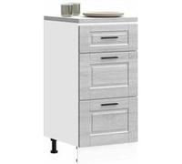 vidaXL Armoire de cuisine Porto sonoma gris bois d'ingénierie, meuble d'évier, meuble de cuisine avec tiroir, meuble de 854226 Gris