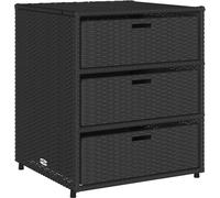 vidaXL Armoire de jardin noire 55x59x69 cm Poly rotin