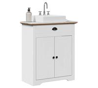 vidaXL Armoire de lavabo de salle de bain BODO blanc marron 70x35x80cm, meuble de lavabo de salle de bain, meuble de salle 4016864