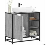 vidaXL Armoire de lavabo de salle de bain sonoma gris 65x33x60 cm, meuble de lavabo de salle de bain, meuble de salle de 849287 Gris G