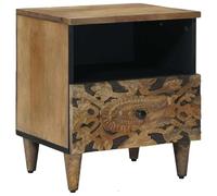 vidaXL Armoire de lit Marron 40 x 33 x 46 cm Bois de Mangue Massif, Table de Nuit rectangulaire, en Bois de Mangue, Solution de Rangement, mobilier Rustique pour Petites Chambres