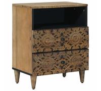vidaXL Armoire de lit Marron 50 x 33 x 60 cm Bois de Mangue Massif, Table d'appoint compacte, Console rectangulaire, en Bois de Mangue, rangements Polyvalents pour Chambre, d'intérieur