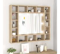 vidaXL Armoire de miroir avec LED Chêne sonoma 91x15x76,5 cm