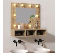 vidaXL Armoire miroir 808885 avec LED Chêne Sonoma 60x31,5x62 cm