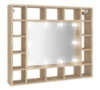 vidaXL Armoire de miroir avec LED Chêne sonoma 91x15x76,5 cm