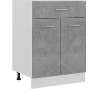 vidaXL Armoire de plancher à tiroir Gris béton