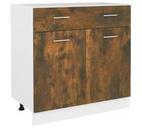 Vidaxl Armoire De Plancher À Tiroir ""Lyon"" Chêne Fumé 80x46x81,5 Cm Multicolore