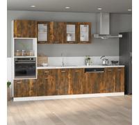 vidaXL Armoire de Plancher d'Évier Chêne Fumé