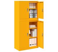 vidaXL Armoire de Rangement 2 pc Jaune Moutarde 80 x 40 x 175 cm Acier | Portes verrouillables pour plus de sécurité