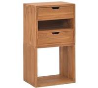 vidaXL Armoire de Rangement Armoire Latérale Meuble de Rangement Armoire à Tiroirs Maison Bureau Intérieur 40x30x76 cm Bois de Teck Massif Brun G