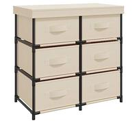 vidaXL Armoire de rangement avec 6 tiroirs 55x29x55 cm Crème Acier