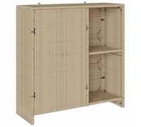 vidaXL Armoire de rangement en rotin Beige 100x36x102 cm 2 portes 3 étagères usage intérieur