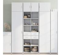 vidaXL Armoire de rangement blanc 70x42,5x225 cm bois d'ingénierie, armoire de rangement de salle de bain, unité de 3281336