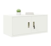 vidaXL Armoire de Rangement Blanc 90 x 40 x 40 cm Acier, Armoire de Bureau Moderne, en Acier rectangulaire, fermant à clé, Espace généreux, Meuble Industriel, Solution Robuste