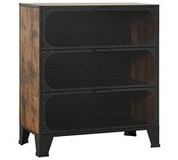 vidaXL Armoire de Rangement Buffet Meuble de Rangement Placard Salle de Séjour Salon Chambre à Coucher Marron Rustique 72x36x82 cm Métal et MDF