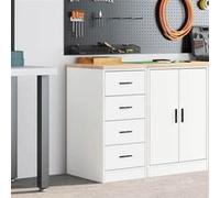 vidaXL Armoire de rangement pour garage Blanc 40x51x85 cm Pin massif