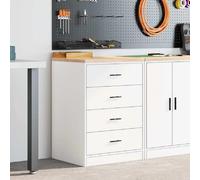 vidaXL Armoire de rangement de garage - Blanc 60x51x85