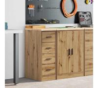 vidaXL Armoire de rangement de garage - Chêne artisanal - Bois de pin