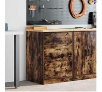 vidaXL Armoire de rangement pour garage Chêne fumé Pin massif