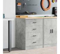vidaXL Armoire de rangement de garage - Gris béton