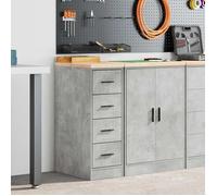 vidaXL Armoire de rangement pour le garage Pin massif gris béton