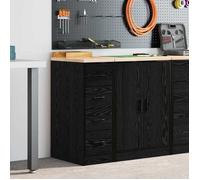 vidaXL Armoire de rangement de garage 30x51x85 cm Bois de pin Noir