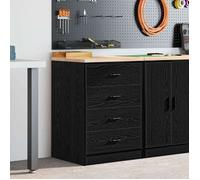vidaXL Armoire de rangement pour garage Pin massif noir