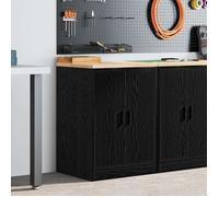 vidaXL Armoire de rangement pour garage Pin massif 60x51x85 cm Noir