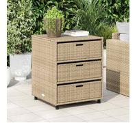 vidaXL Armoire de jardin beige 55x59x69 cm Poly rotin