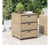 vidaXL Armoire de rangement de jardin en résine tressée (poly rotin) 55x59x69 cm Beige