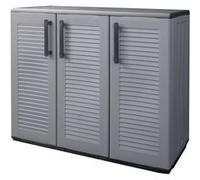 vidaXL Armoire de rangement de jardin 102x37x84 cm PP Gris et noir