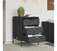 vidaXL Armoire de rangement de jardin noir 55x59x80 cm résine tressée 365551 Noir G