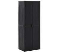 vidaXL Armoire de rangement de jardin PP rotin 65x45x172 cm Noir