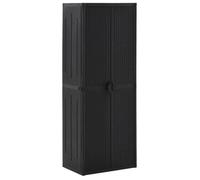 vidaXL Armoire de rangement de jardin en PP rotin Noir 65x45x172 cm
