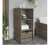 vidaXL Armoire de jardin Gris 50x55x115 cm Poly rotin