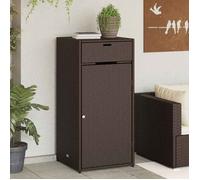 vidaXL Armoire de jardin Poly rotin 55x55x111 cm Marron