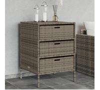 vidaXL Armoire de jardin en poly rotin gris 55x59x80 cm