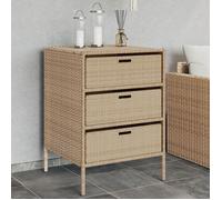 vidaXL Armoire de Rangement de Jardin Organisateur de Terrasse avec Tiroirs Meuble d'Extérieur Patio Arrière-cour Beige 365554