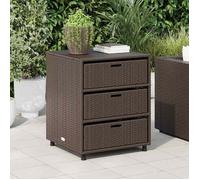 vidaXL Armoire de rangement de jardin 55x59x69 cm résine tressée avec tiroirs Marron 365556