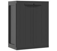 vidaXL Armoire de Rangement d'Extérieur, Abri à Outils, Meuble de Rangement, Organisateur de Jardin Terrasse, Moderne, Noir 65x37x85 cm PP