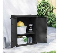 vidaXL Armoire de Rangement d'Extérieur, Abri à Outils, Meuble de Rangement, Organisateur de Jardin Terrasse, Moderne, Noir 65x37x85 cm PP