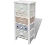 vidaXL Armoire de Rangement Style Français 5 Tiroirs Bois Chiffonier Commode