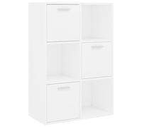 vidaXL Armoire de Rangement, Étagère de Bureau avec Compartiment, Meuble de Rangement Salle de Séjour Salon Intérieur, Blanc Bois d’Ingénierie